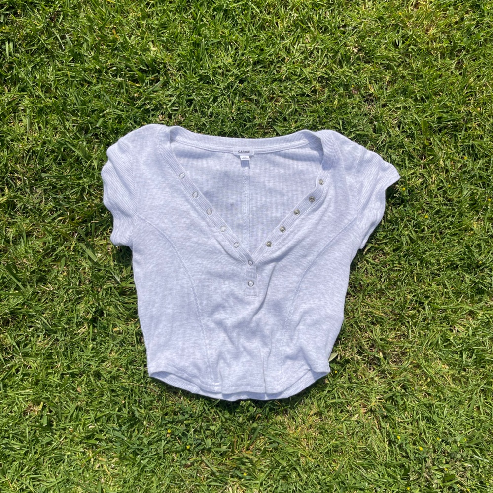 Garage Heather Gray Ribbed Top